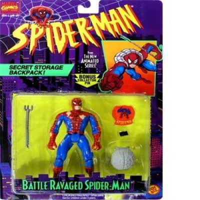 Spider-Man The Animated Series Battle Ravaged Spider-Man by Toy Biz   